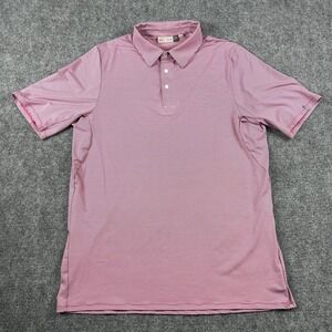 Kjus Polo Shirt Mens XL Pink White Stripe Golf UPF 50+ Performance Stretch